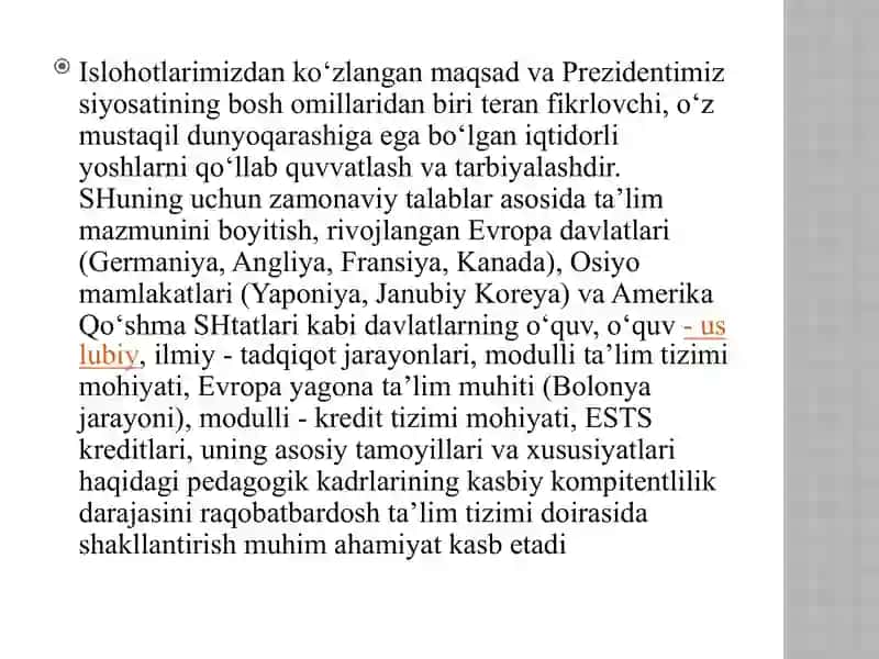 Texnologiya darslarida xorijiy ta’lim tizimidan foydalanish ,xorijiy mamalakatlar ta’lim tizimi. 4