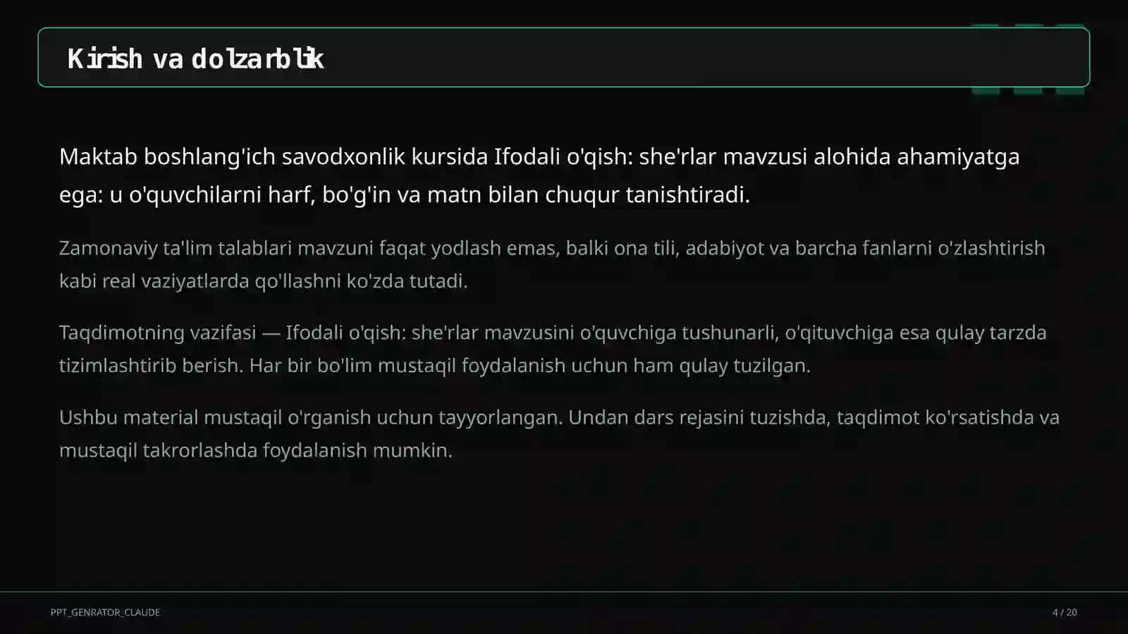 Ifodali o'qish: she'rlar (2-sinf) 4