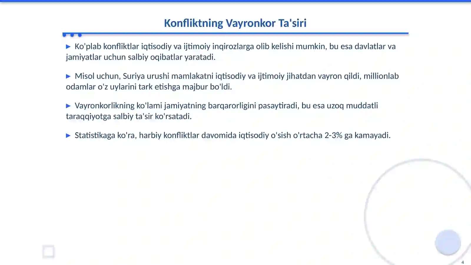 Konfliktning yaratuvchanlik va vayronkorlik imkoniyatlari 4
