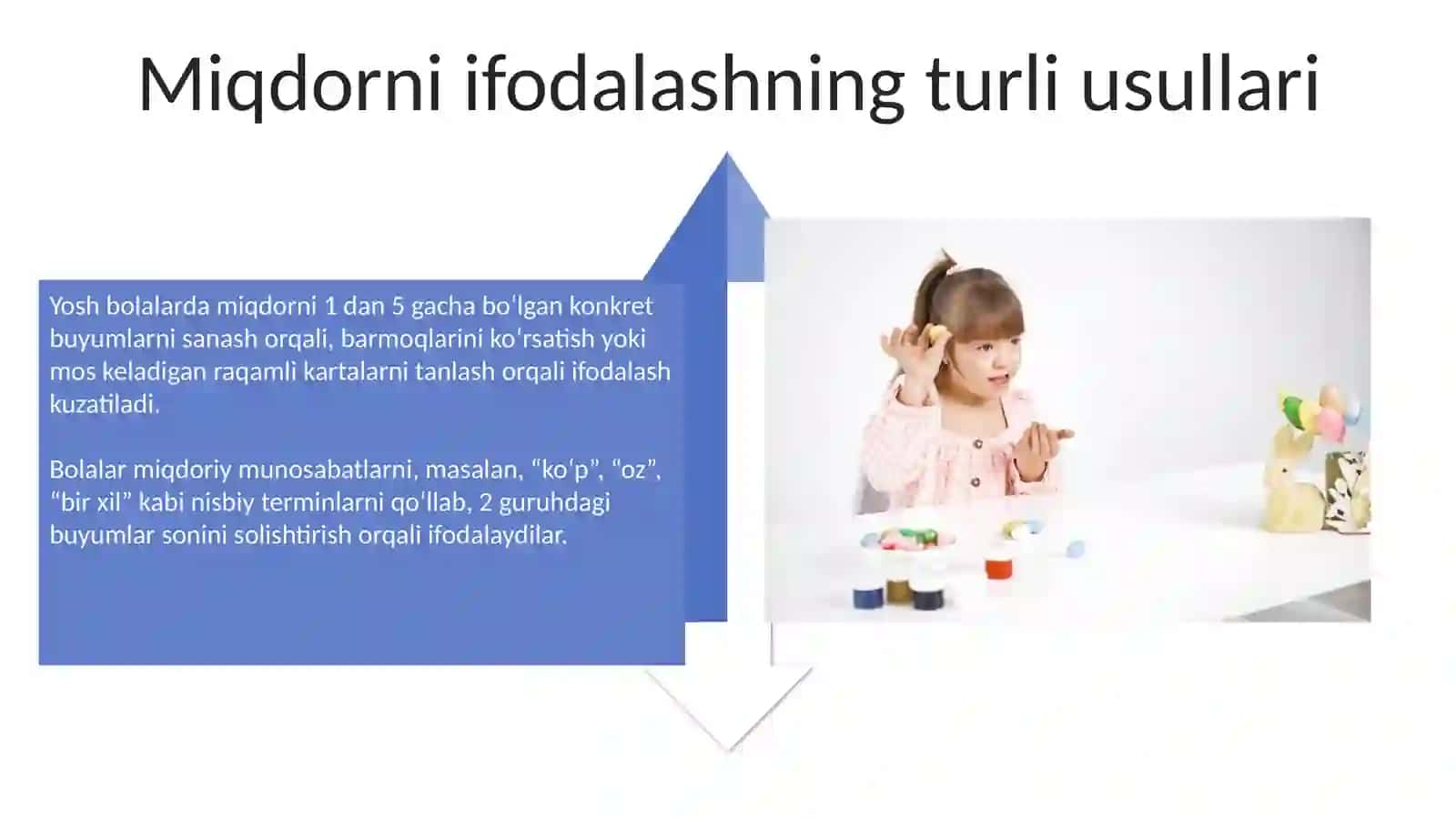 Maktabgacha yoshdagi bolalarga miqdor tushunchasini shakllantirish 4