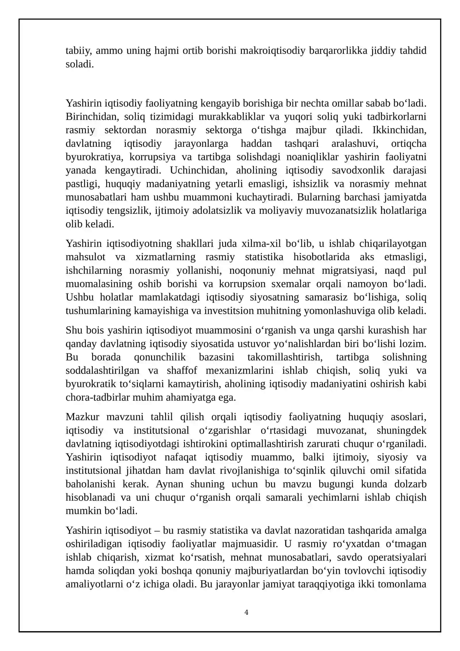 Yashirin iqtisodiyotning nazariy asoslari va sabablari 4