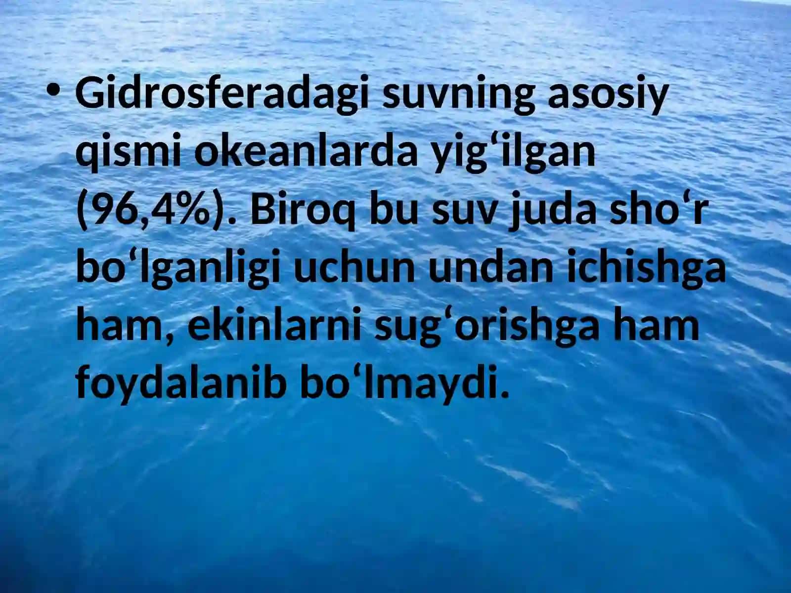 Gidrosferaning tarkibiy qismlari 4