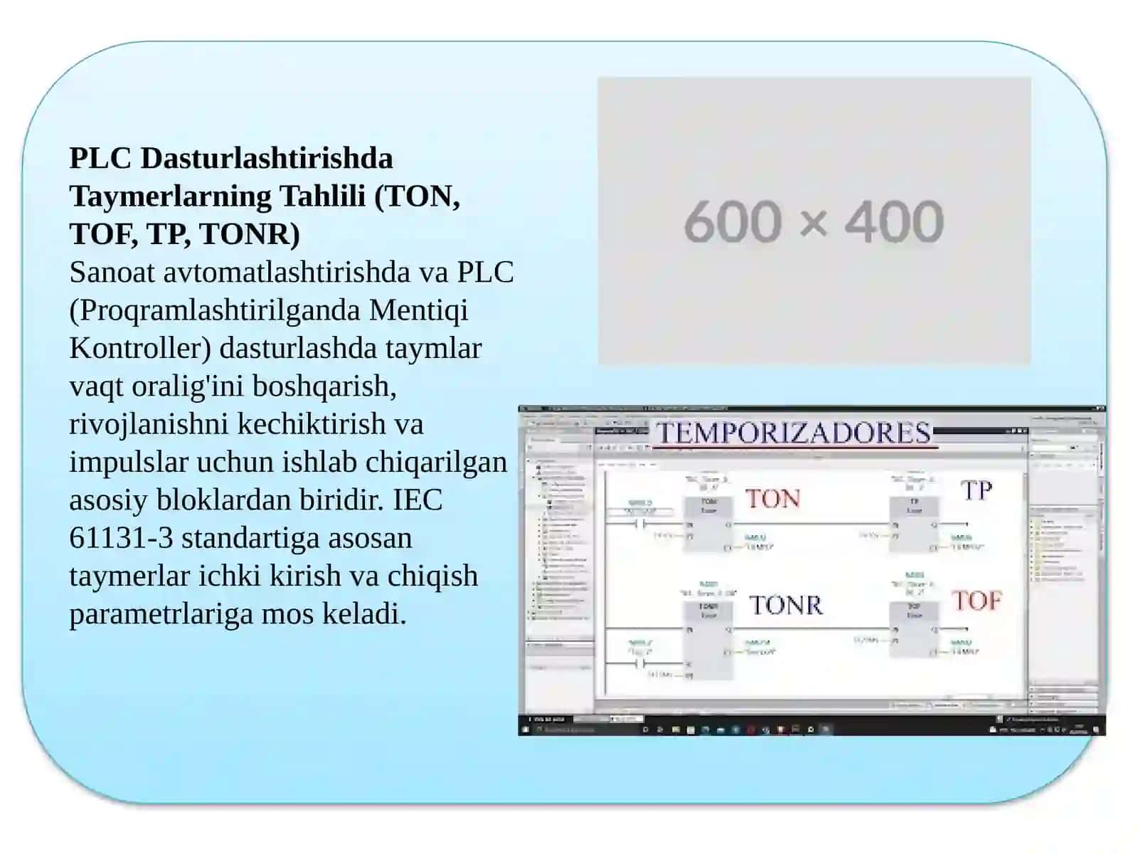 TON, TOF, TP, TONR taymerlarini tahlil qilish 4