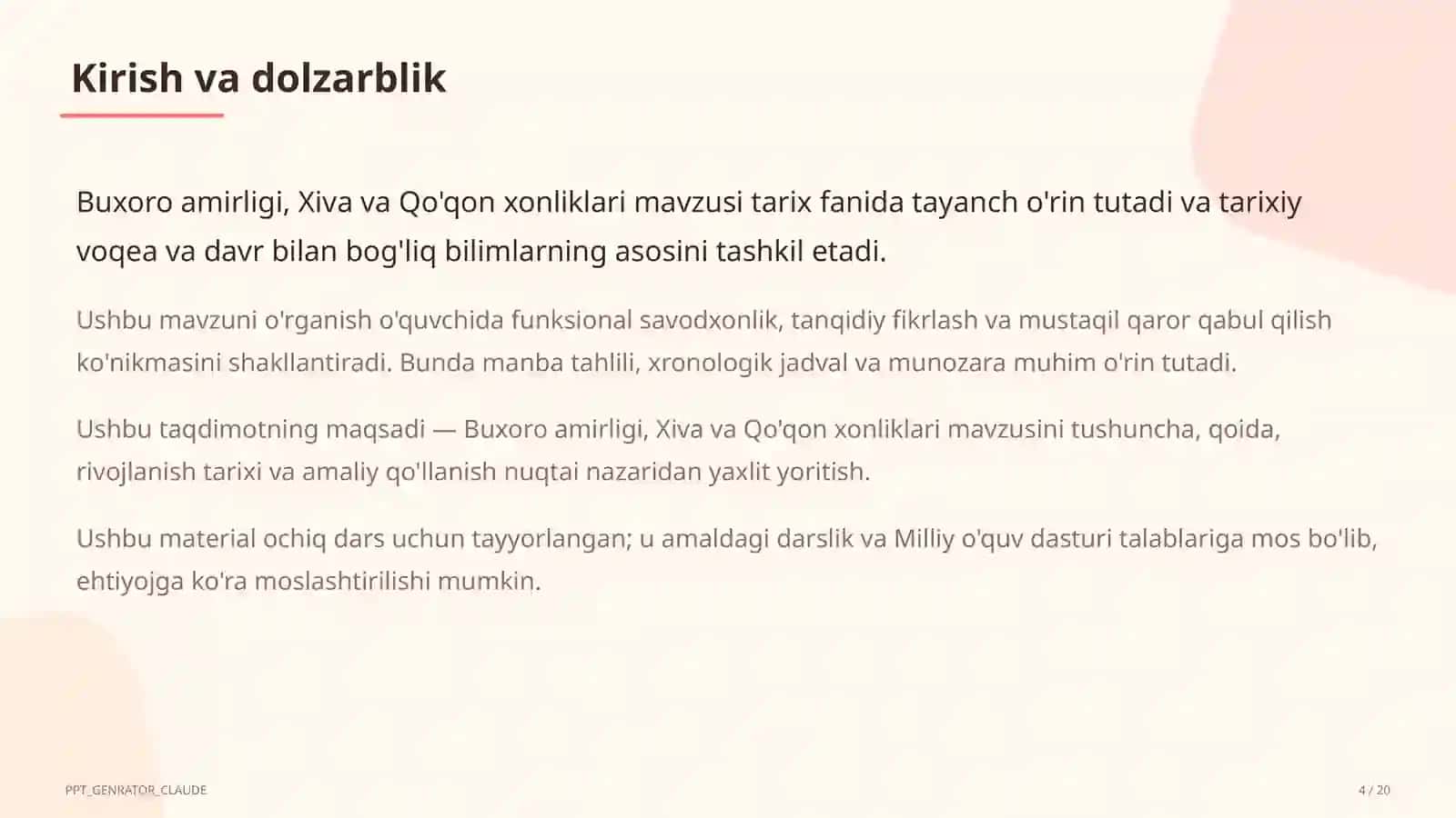 Buxoro amirligi, Xiva va Qo'qon xonliklari (8-sinf) 4