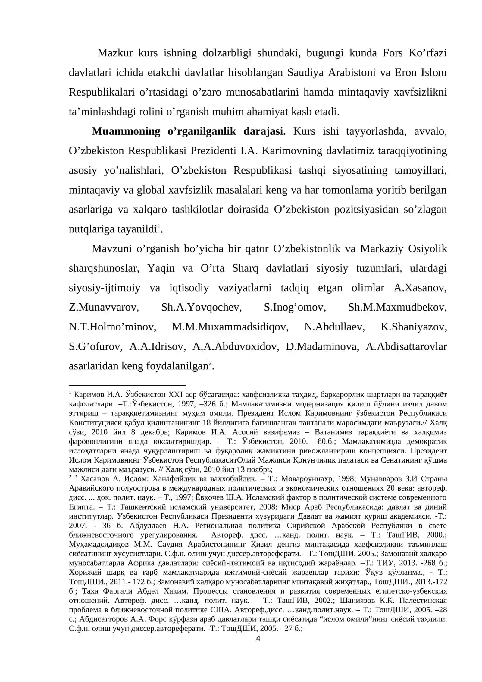 XX ASR OXIRI XXI ASR BOSHLARIDA ERON ISLOM RESPUBLIKASI VA JAHON HAMJAMIYATI 4