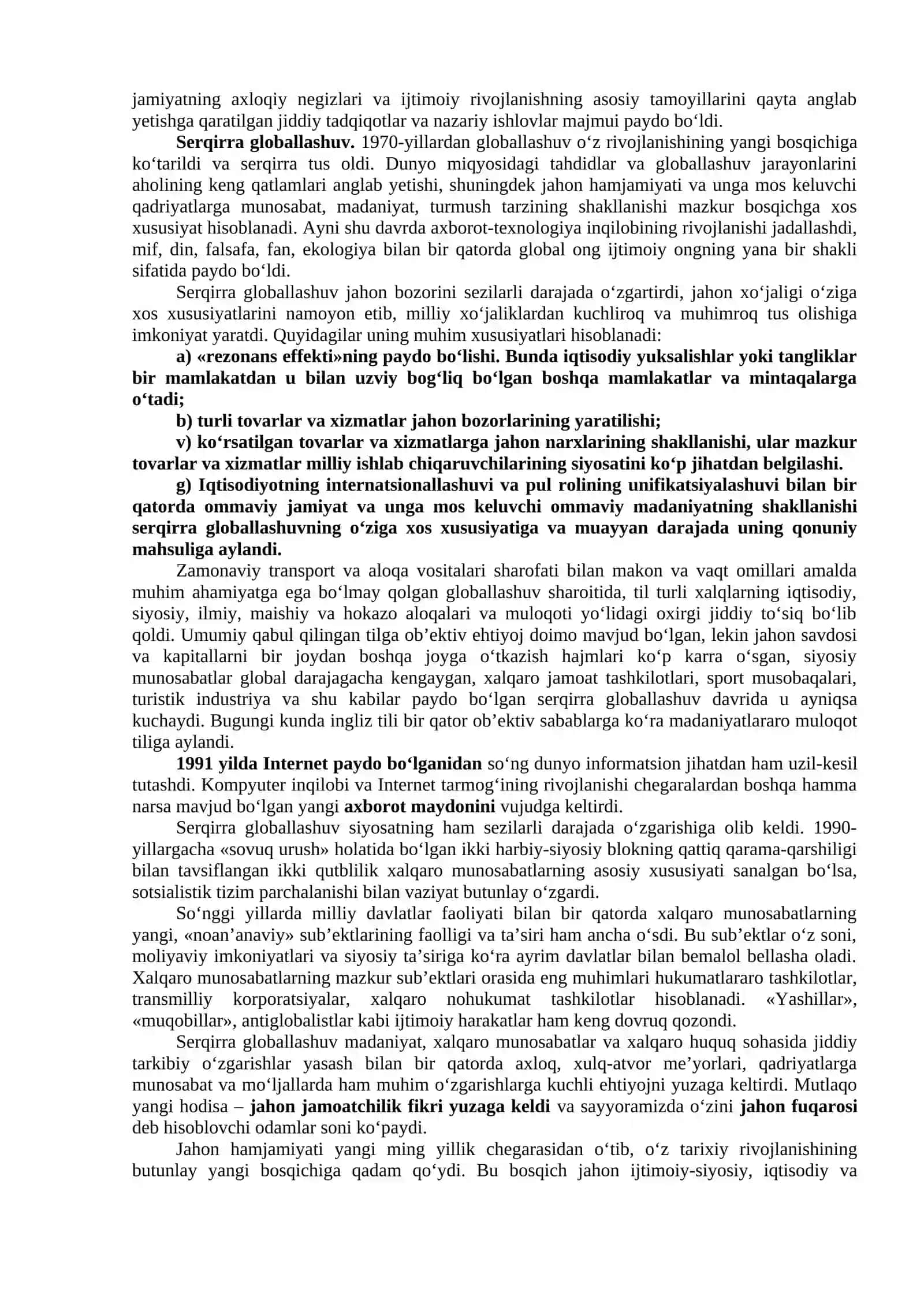14-mavzu.Global jarayonlar va barqaror taraqqiyot.Global muammolar 4