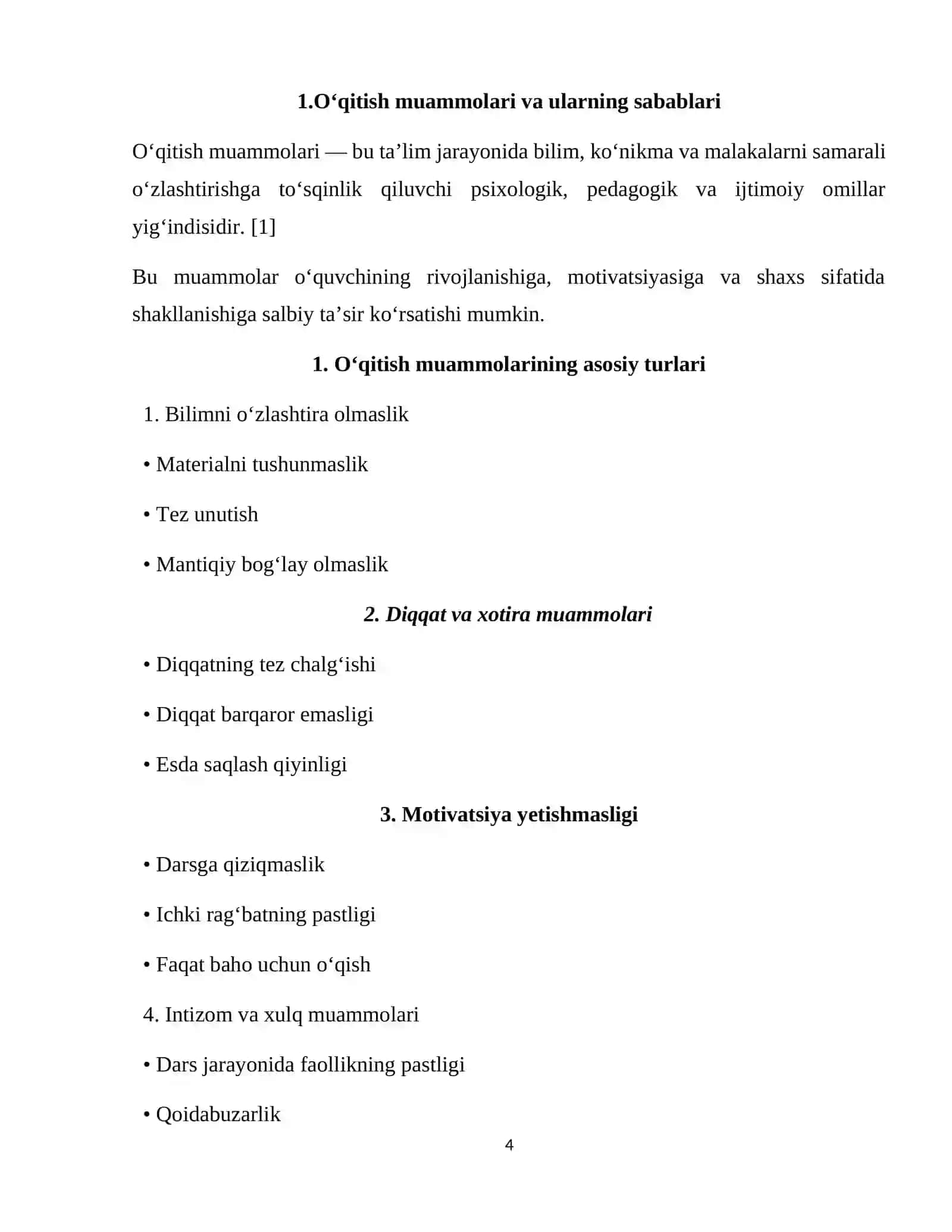 Bola rivojlanishida o`qitish muammosi 4