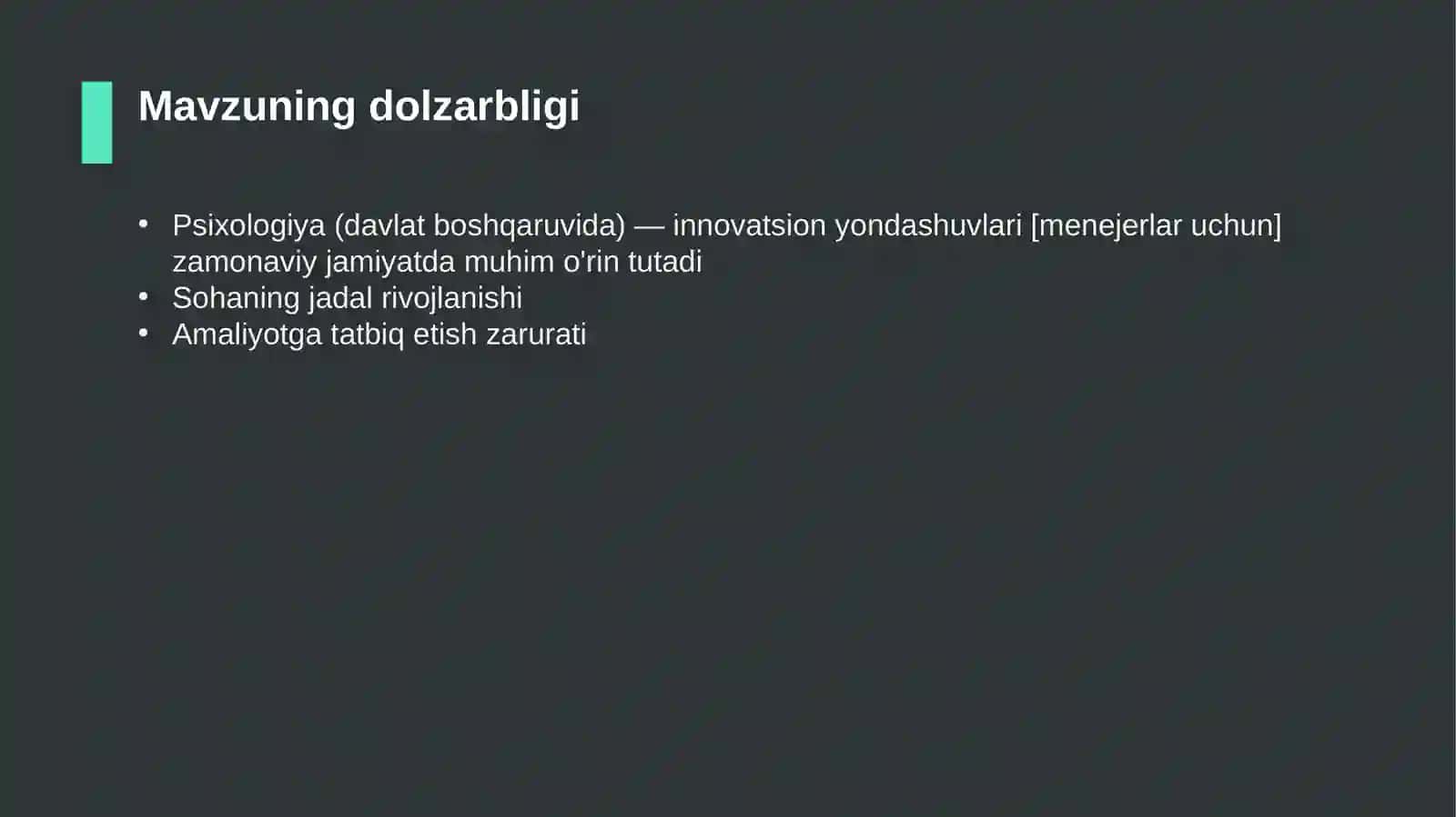 Psixologiya (davlat boshqaruvida) — innovatsion yondashuvlari [menejerlar uchun] 4