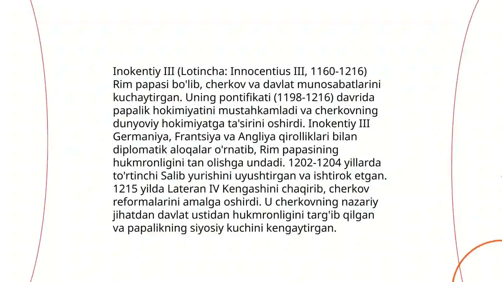 Oʼrta asrlarda Yevropa davlatchiligi Papa inokenti-3, Salohiddin Ayubiy va Buyuk Karl 4