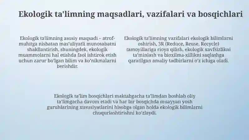 Uzluksiz taʼlimda ekologik taʼlim konsepsiyasi 4