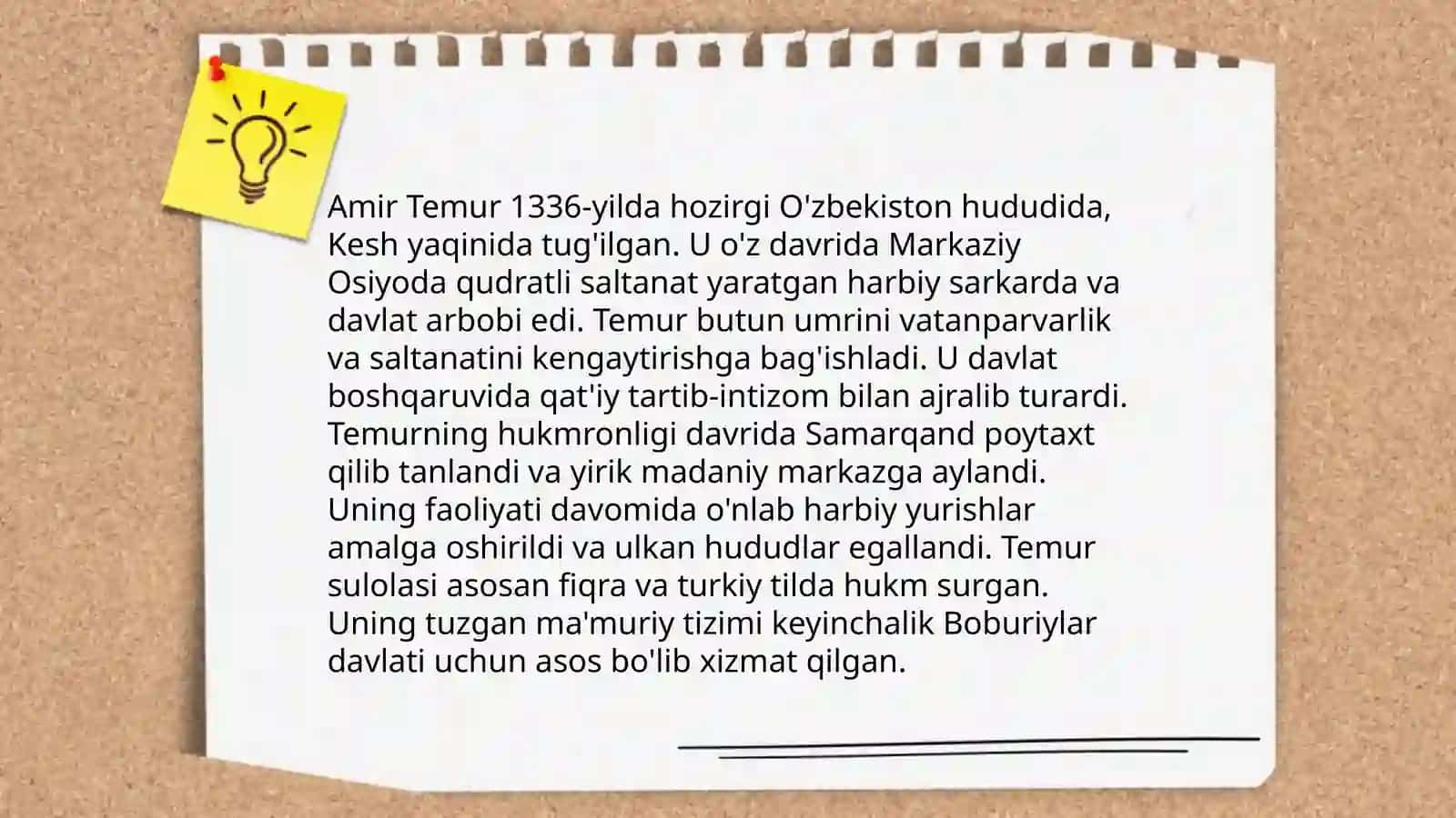 A.Temur, M.Ulug‘bek, A.Navoi, Z.M.Boburlarningma’naviy-ma’rifiyg‘oyalari tahlil qilinibprizentatsiya tayyorlash 4