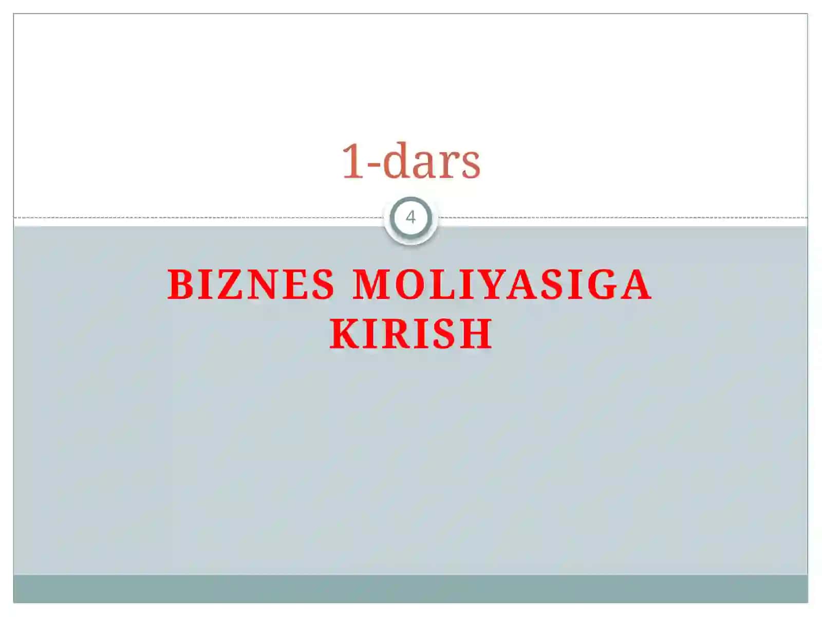 BIZNES MOLIYASI 4