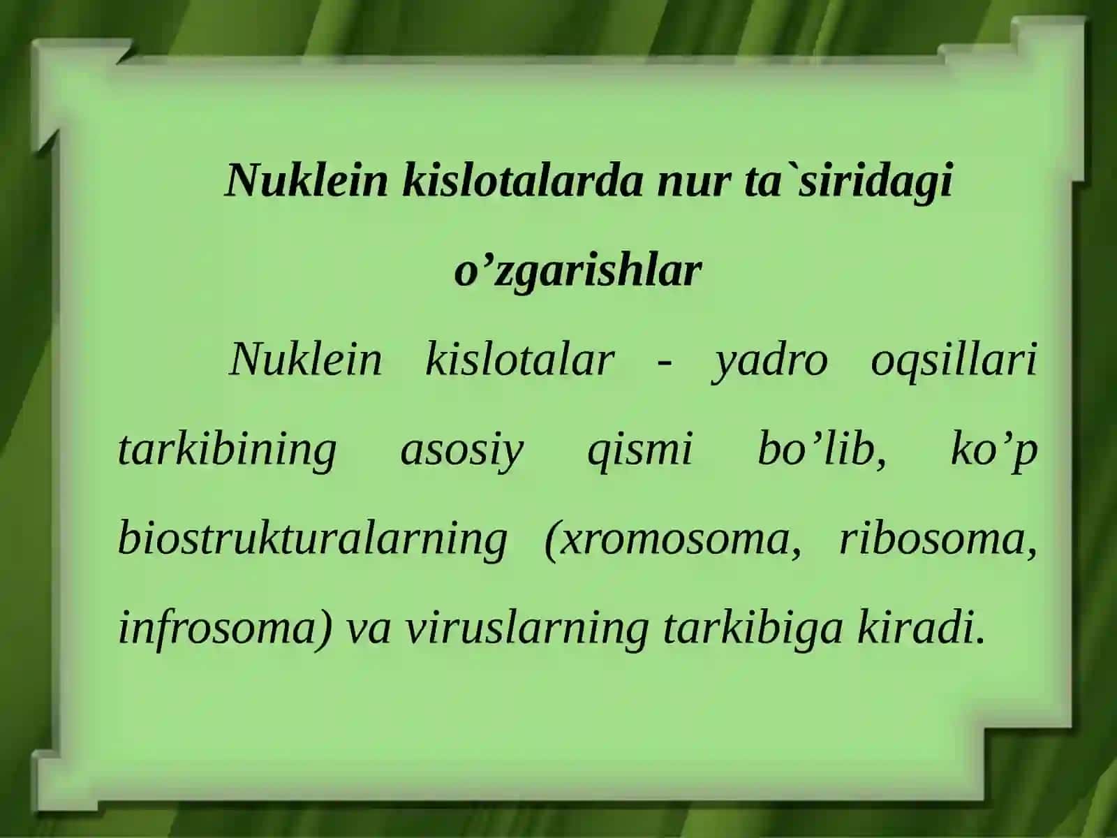 Radiobiologik jarayonlarning fizik-kimiyoviy asoslari 4