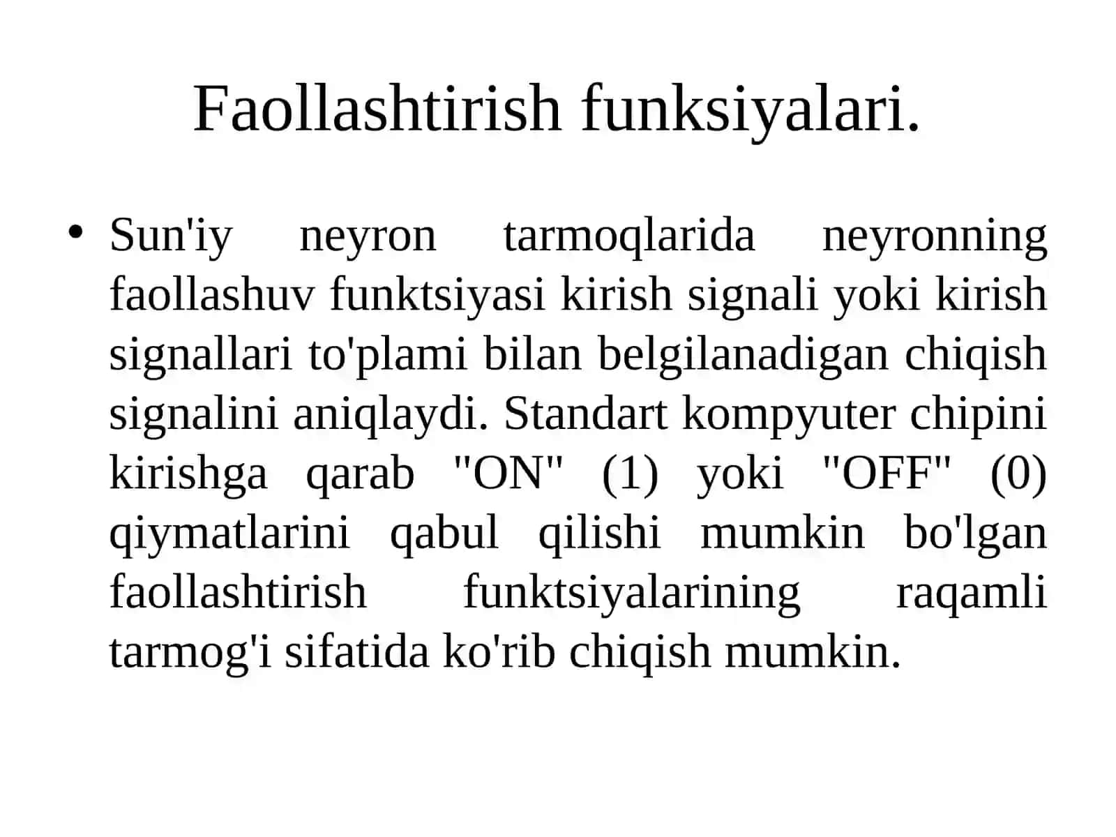 Faollashtirish funksiyalari 4