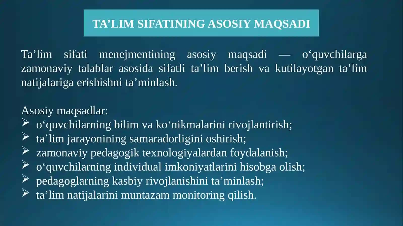 Ta'lim sifati menejmenti 4