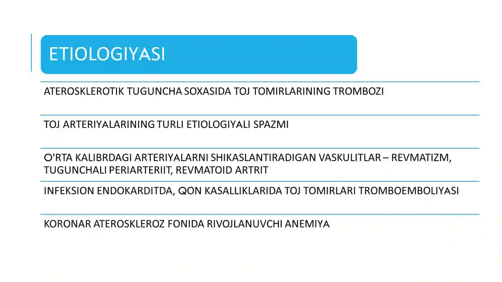 MIOKARD INFAKTI SIMTOMATOLOGIYASI DIAGNOSTIK KRITERIYALARI 4