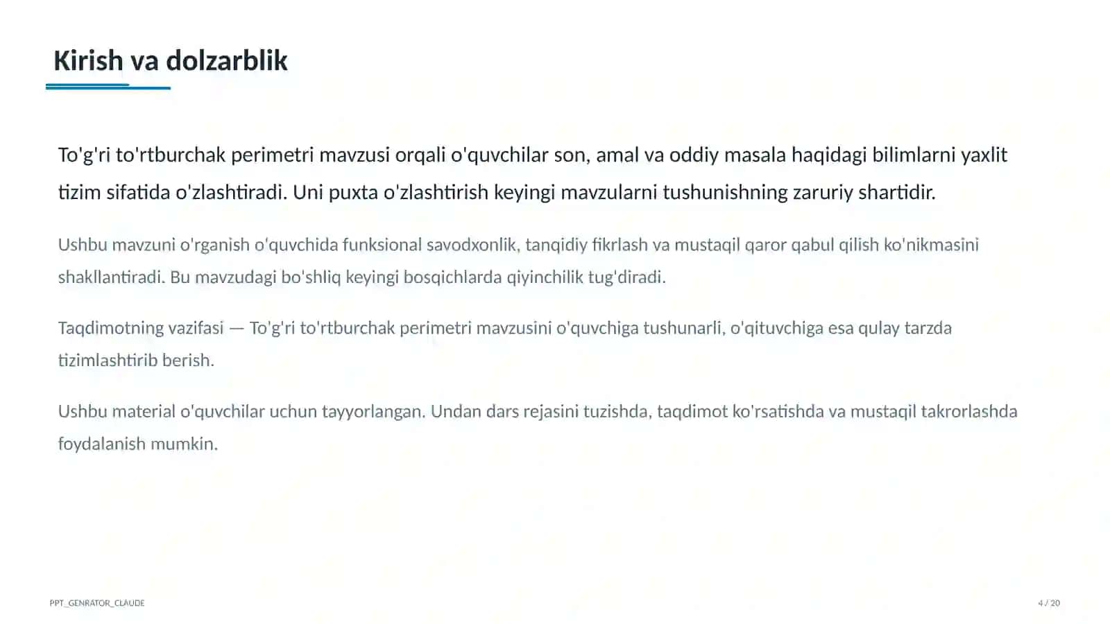 To'g'ri to'rtburchak perimetri (2-sinf) 4