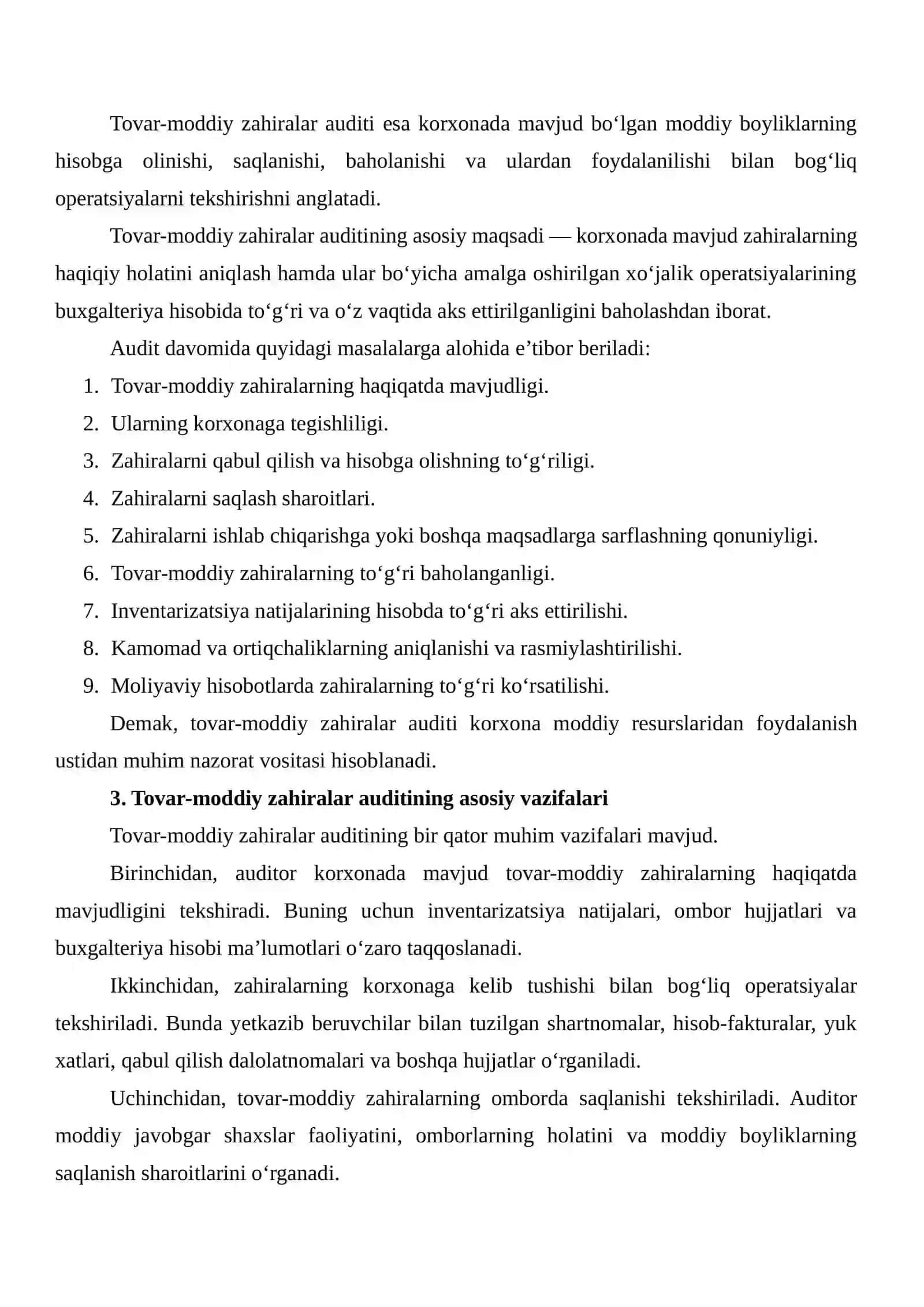 TOVAR-MODDIY ZAHIRALAR AUDITI: MOHIYATI VA AHAMIYATI 4