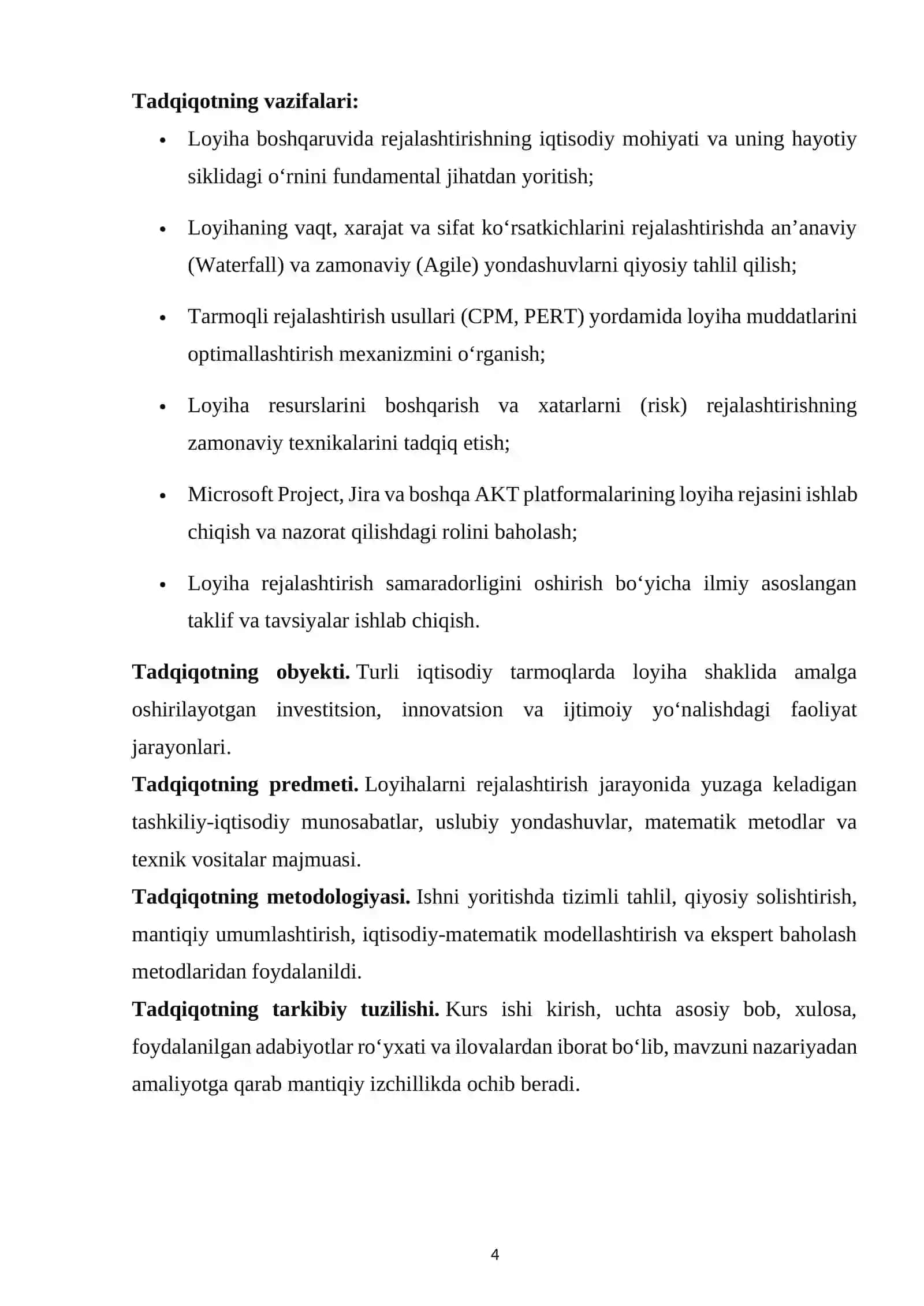 Loyiha Boshqaruvida Resuruslarni Samarali Ta’minlash Usullari Va Imkkoniyatlarini O’rganish usullari 4