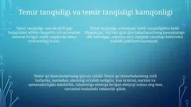 Temir Saqlovchi Dori Vositalarni Qiyosiy Tahlili 4