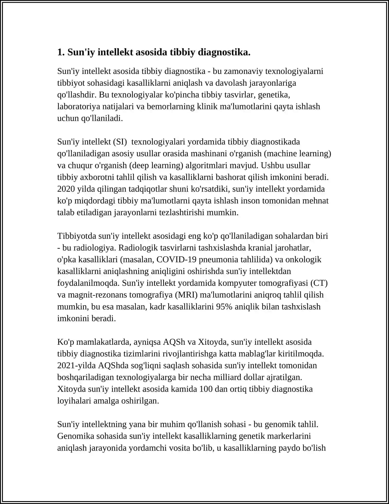 SUN’IY INTELLEKT DASTURIY VOSITALARI ASOSIDA BOSH MIYA RAK KASALLIGINIANIQLASH DASTURINI ISHLAB CHIQISH 4