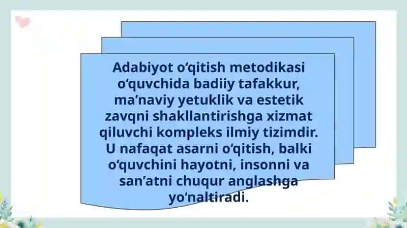 Adabiyot o‘qitish metodikasi 4