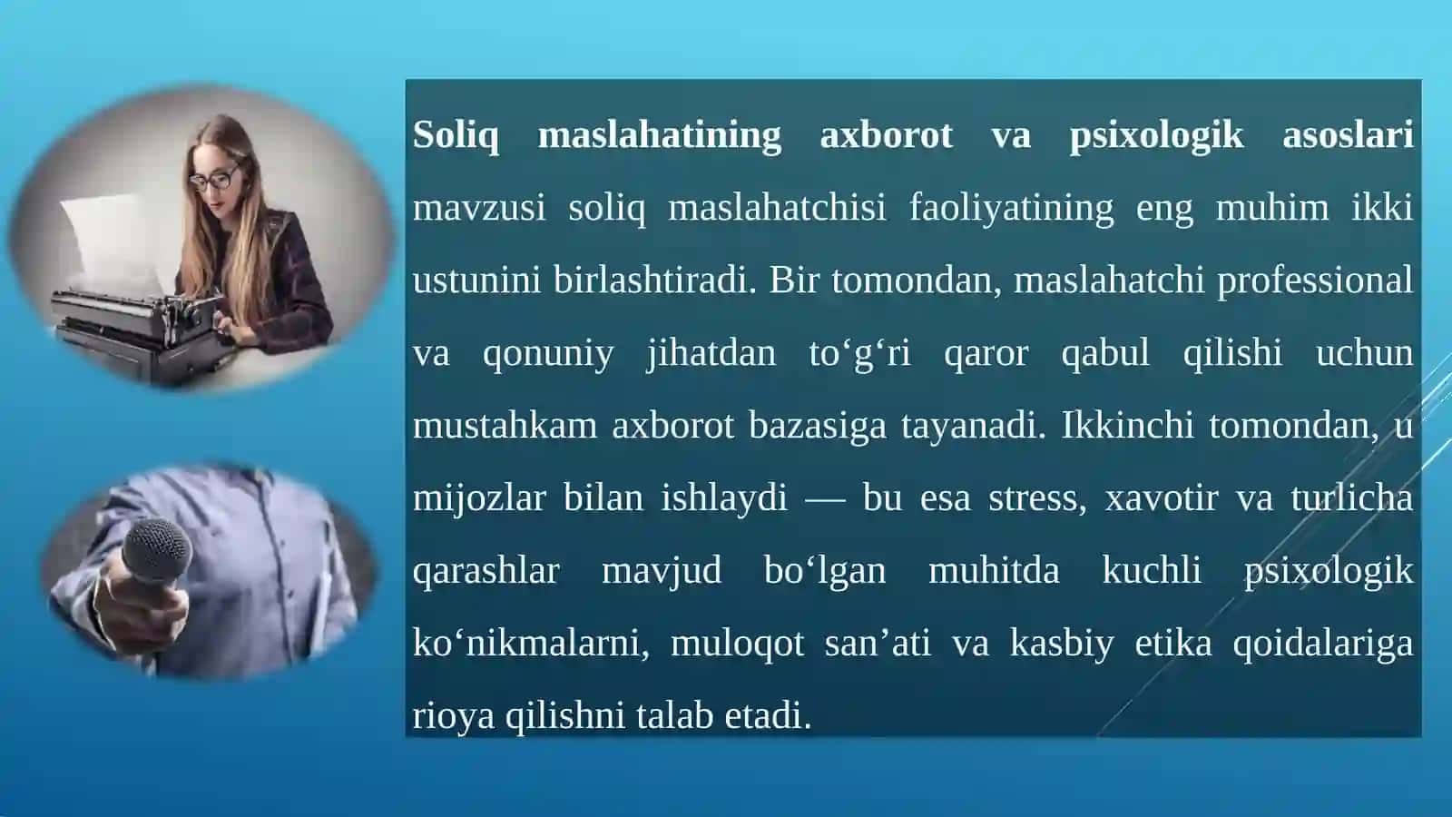 Soliq maslahatining axborot va psixologik asoslari 4