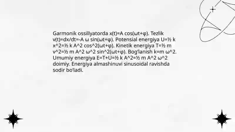 Garmonik ossillyator energiyasi fure teoremasi toʻgʻrisida tushuncha 4