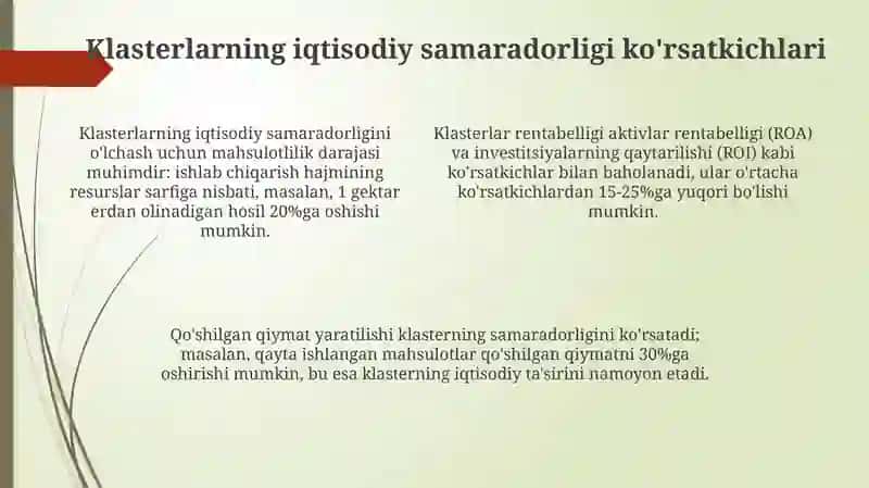 Agro-sanoat klasterlarining iqtisodiy samaradorligi 4