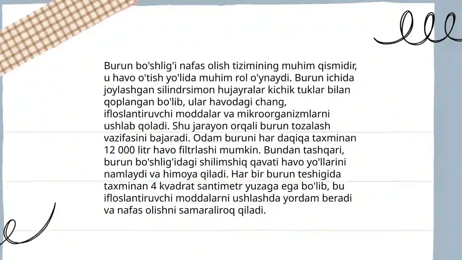 Nafas olish tizimi azolarning qiyosiy gistologik tavsifi 4
