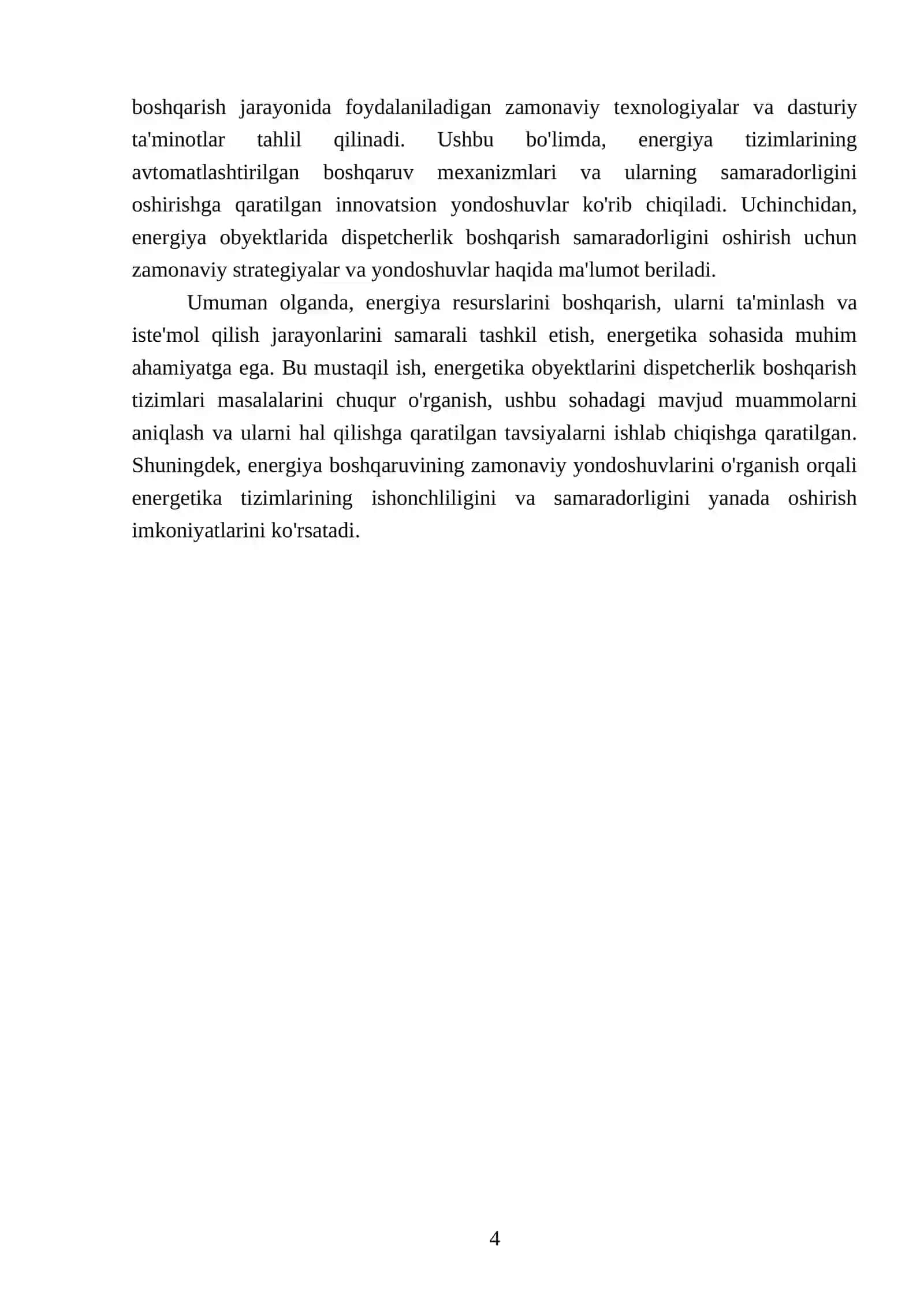 Energetika obyektlarini dispetcherlik boshqarishning umumiy masalalari 4