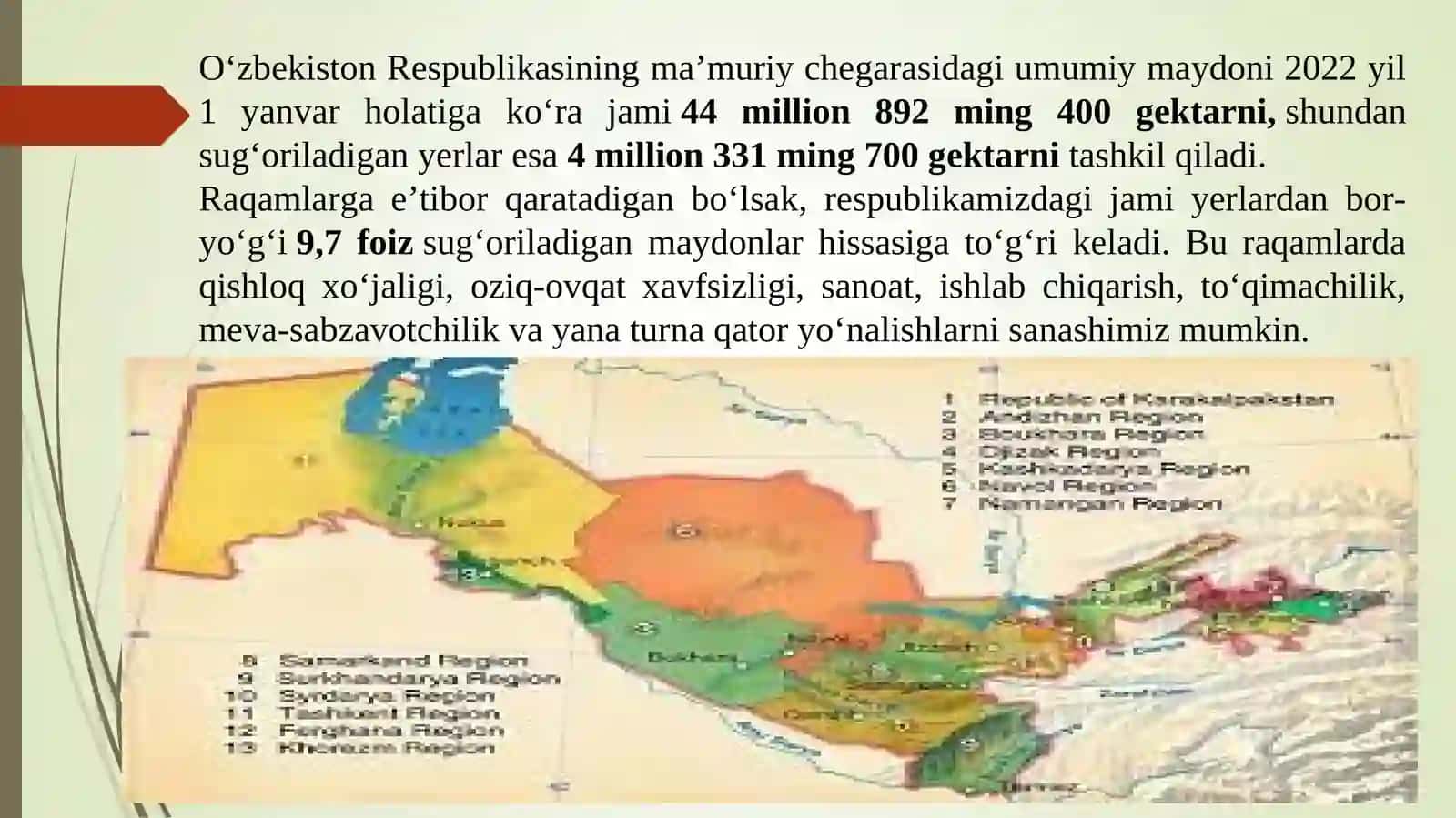 YER MAYDONINI (SUG‘ORILADIGAN YERLARDA) TANLASH VA TUPROQQA ISHLOV BERISH TEXNOLOGIYASI 4