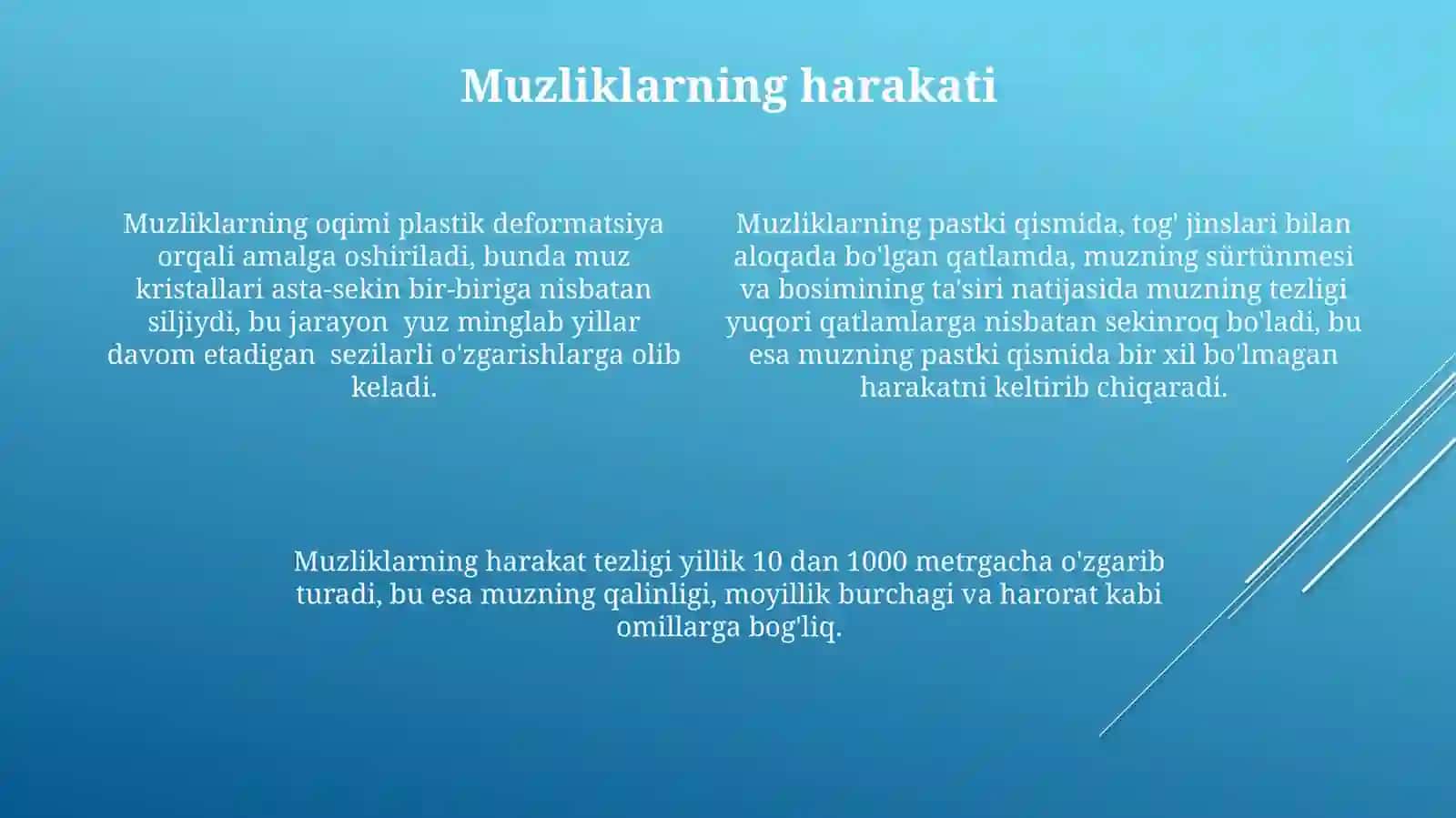 Muzliklarning hosil boʻlishi va ularning rejimi 4