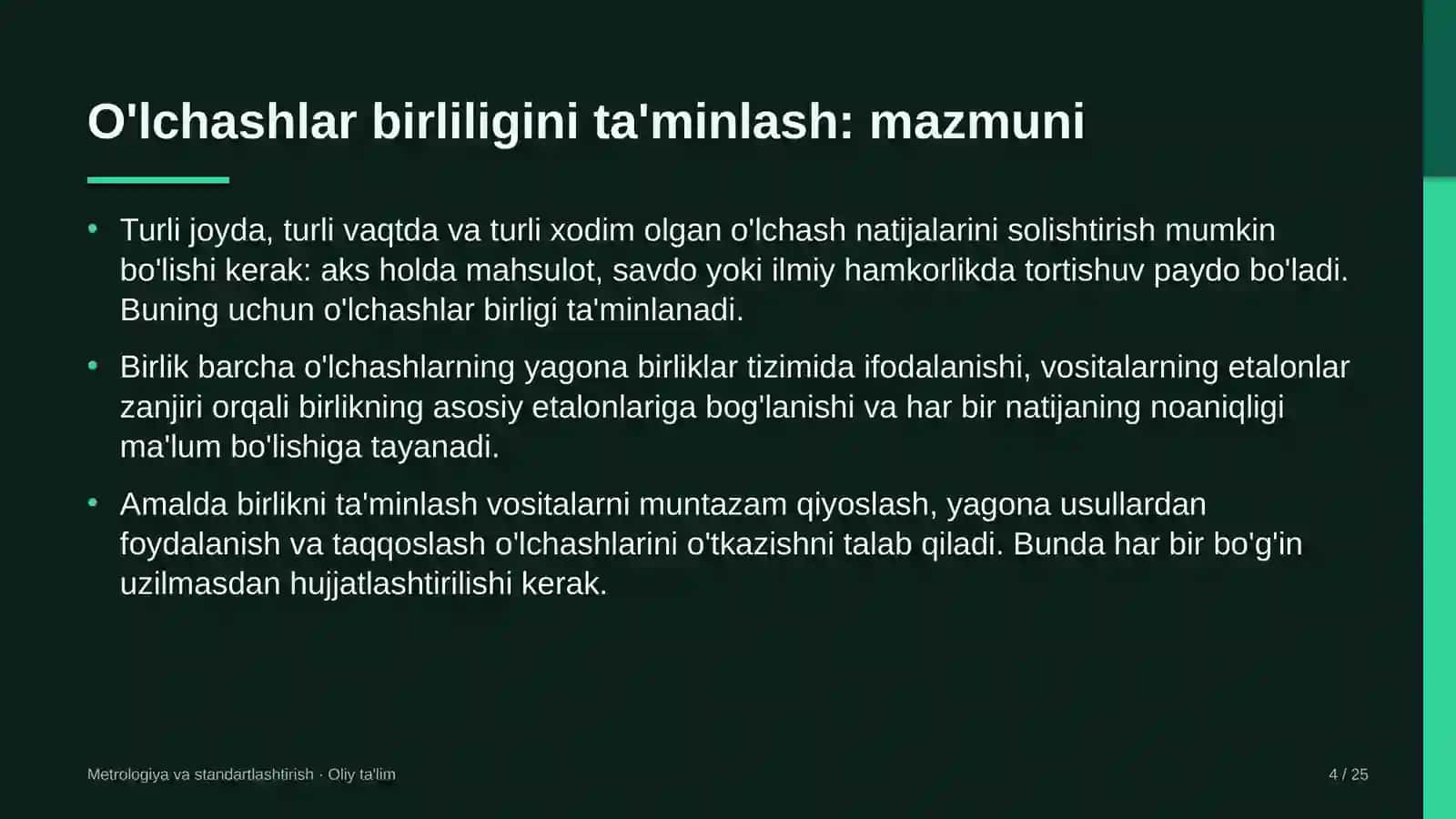 Yuridik klinikalarda o'lchashlar birliligini ta'minlash 4