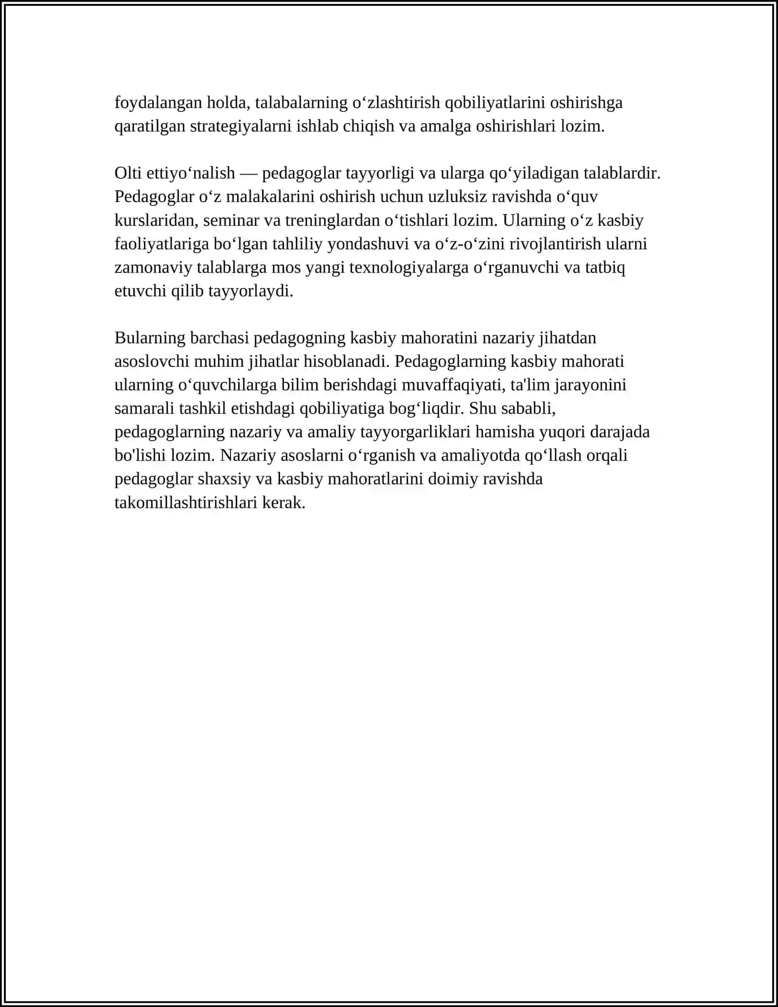 PEDAGOGNING KASBIY MAHORATI PEDAGOGIK IMKONIYATLARI VA ULARNING TARKIBIY ASOSLARI 4