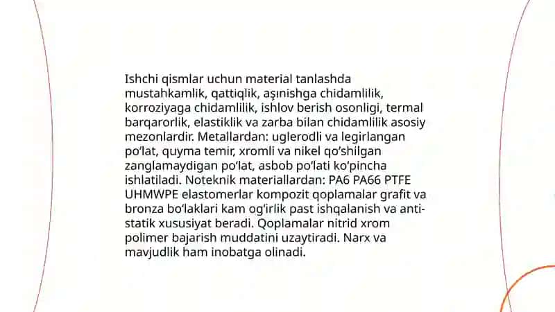 Paxtani tozalash mashinalari ishchi qismlarini tayyorlash texnologiyasi 4