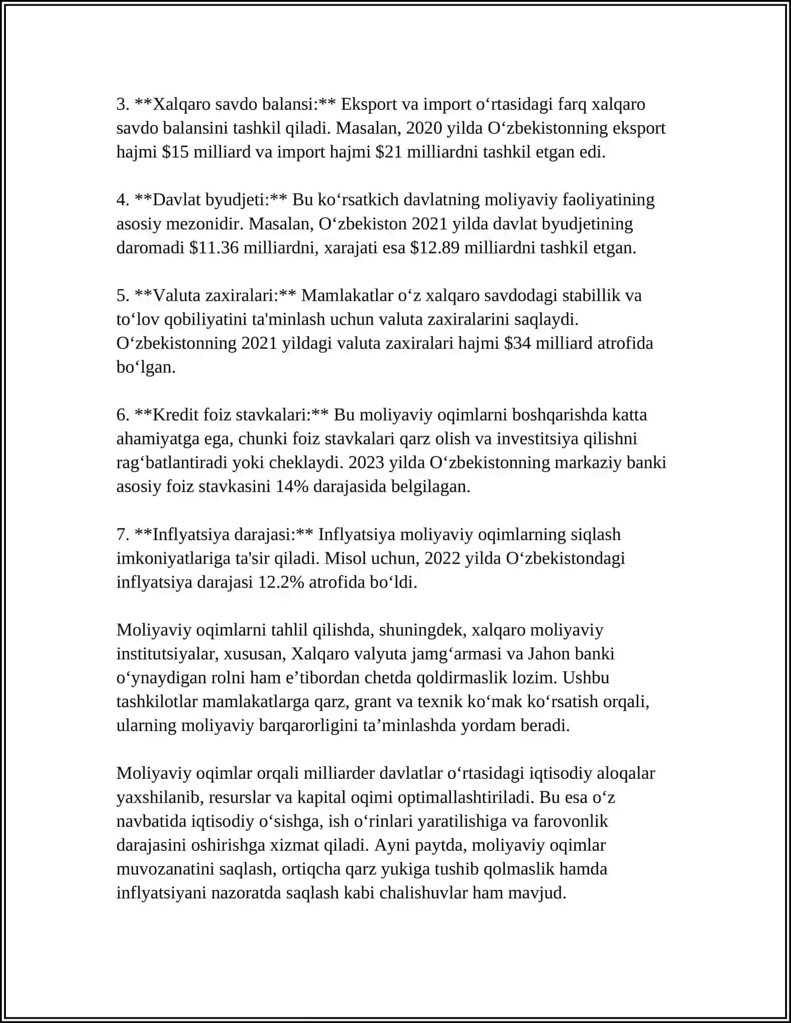 Moliyaviy Oqimlar va Ularni Boshqarish Referat 4