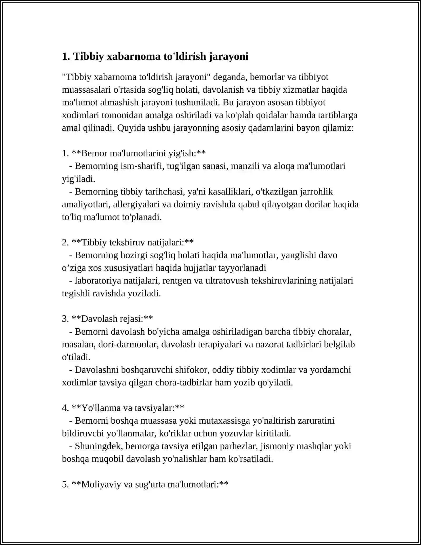 ANIQLANGAN YURUMLI KASALGA SHOSHILINCH XABARNOMA TO'LDIRISH 4