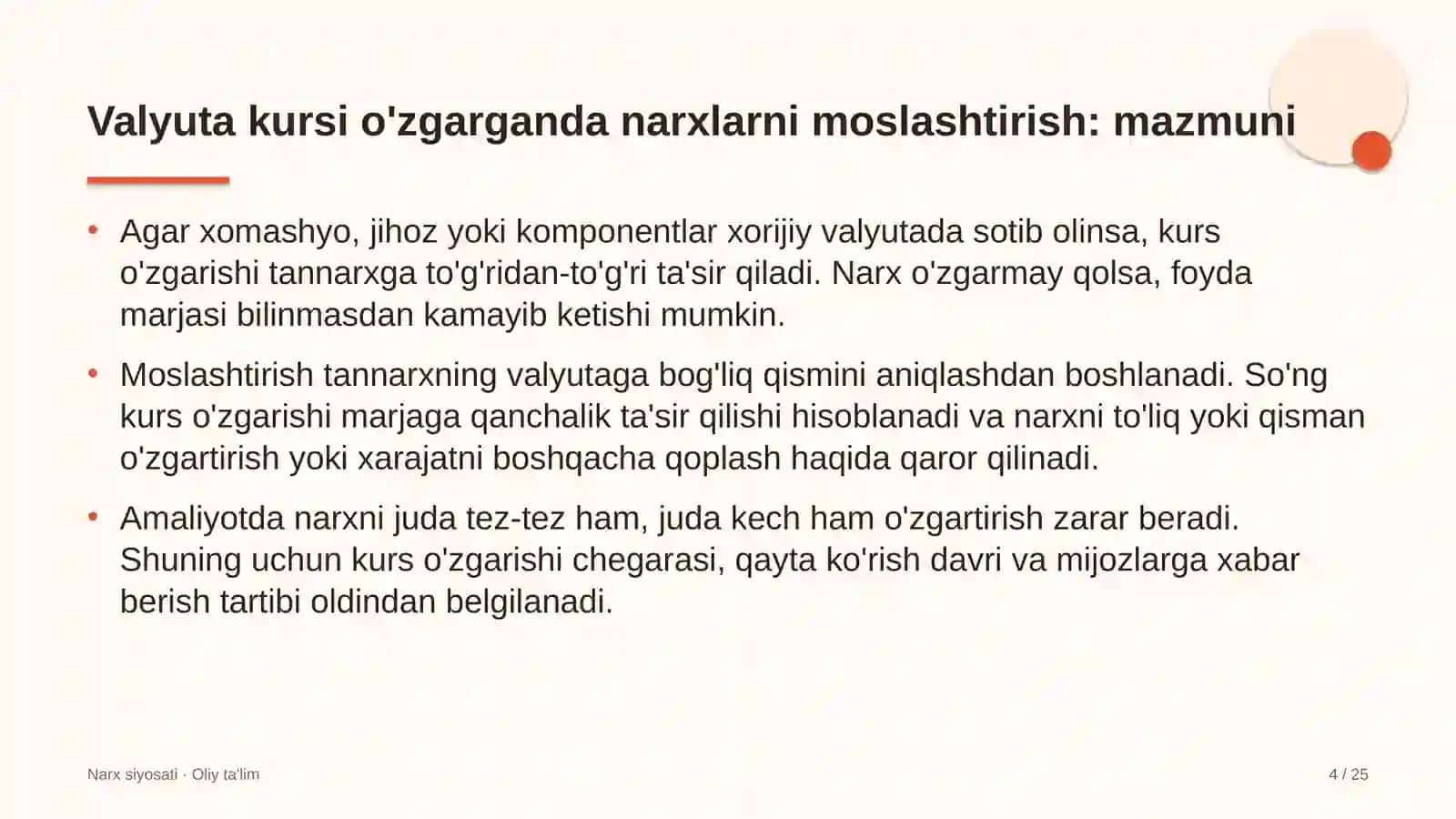 distribyutorlik kompaniyalarida valyuta kursi o'zgarganda narxlarni moslashtirish 5473 4