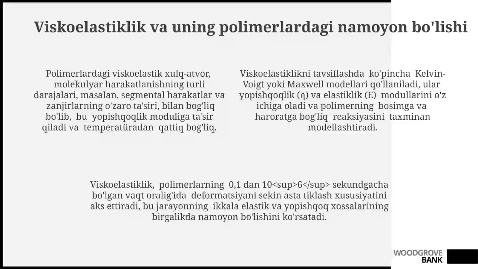 Polimerlarning relaksatsion xossalari 4