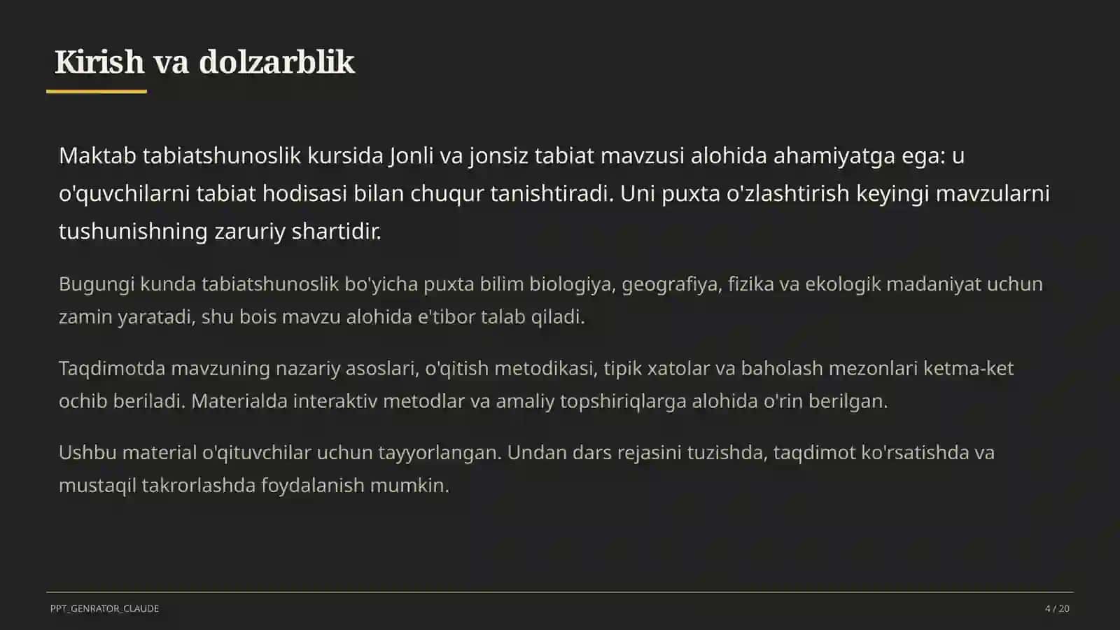 Jonli va jonsiz tabiat (2-sinf) 4