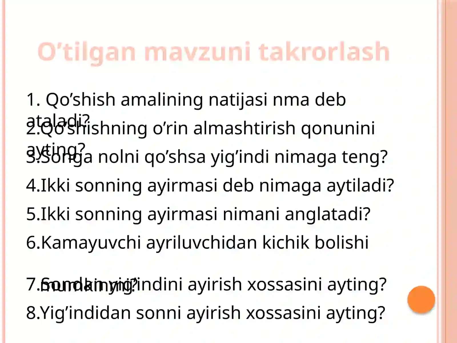 Qo’shish va ayrishning harfiyifodasi 4