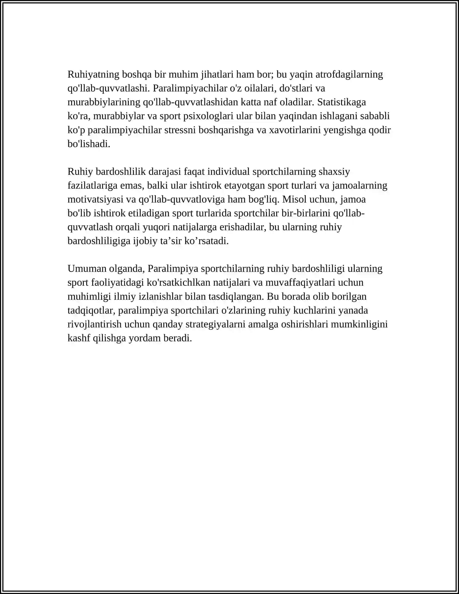 PARALIMPIYA SPORTCHILARINING MUSOBAQALARDA PSIXOLOGIK TAYYORGARLIGI 4