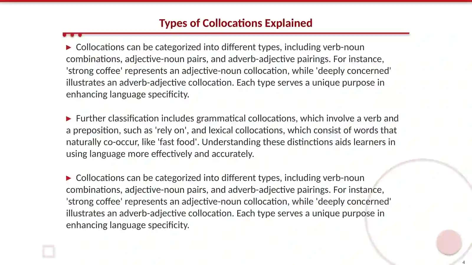 Define collacations 4
