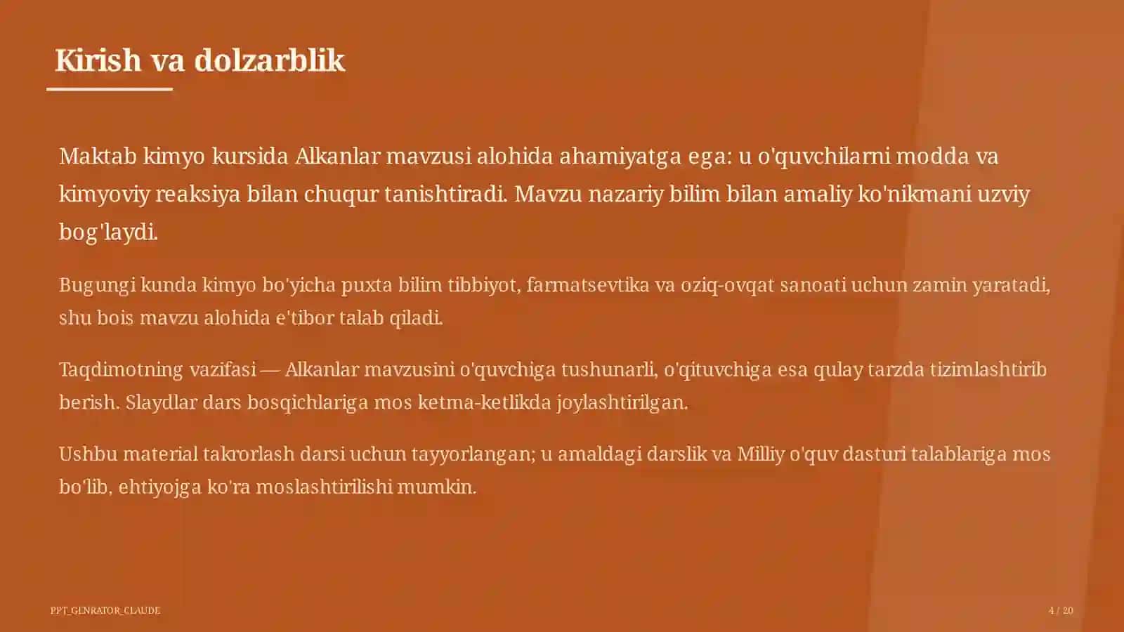 Alkanlar (10-sinf) 4