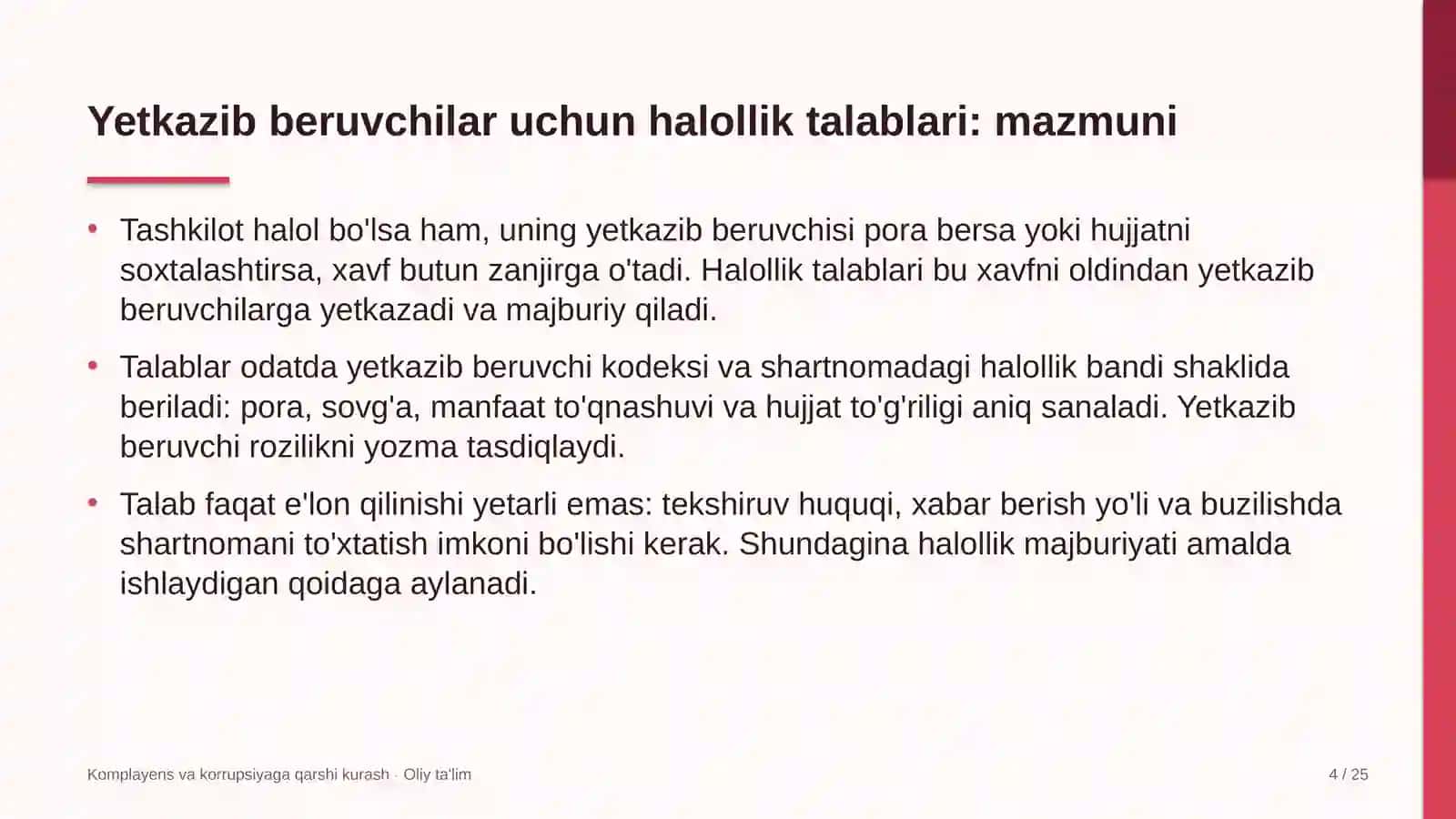 zargarlik do'konlarida yetkazib beruvchilar uchun halollik talablarini belgilash 9451 4