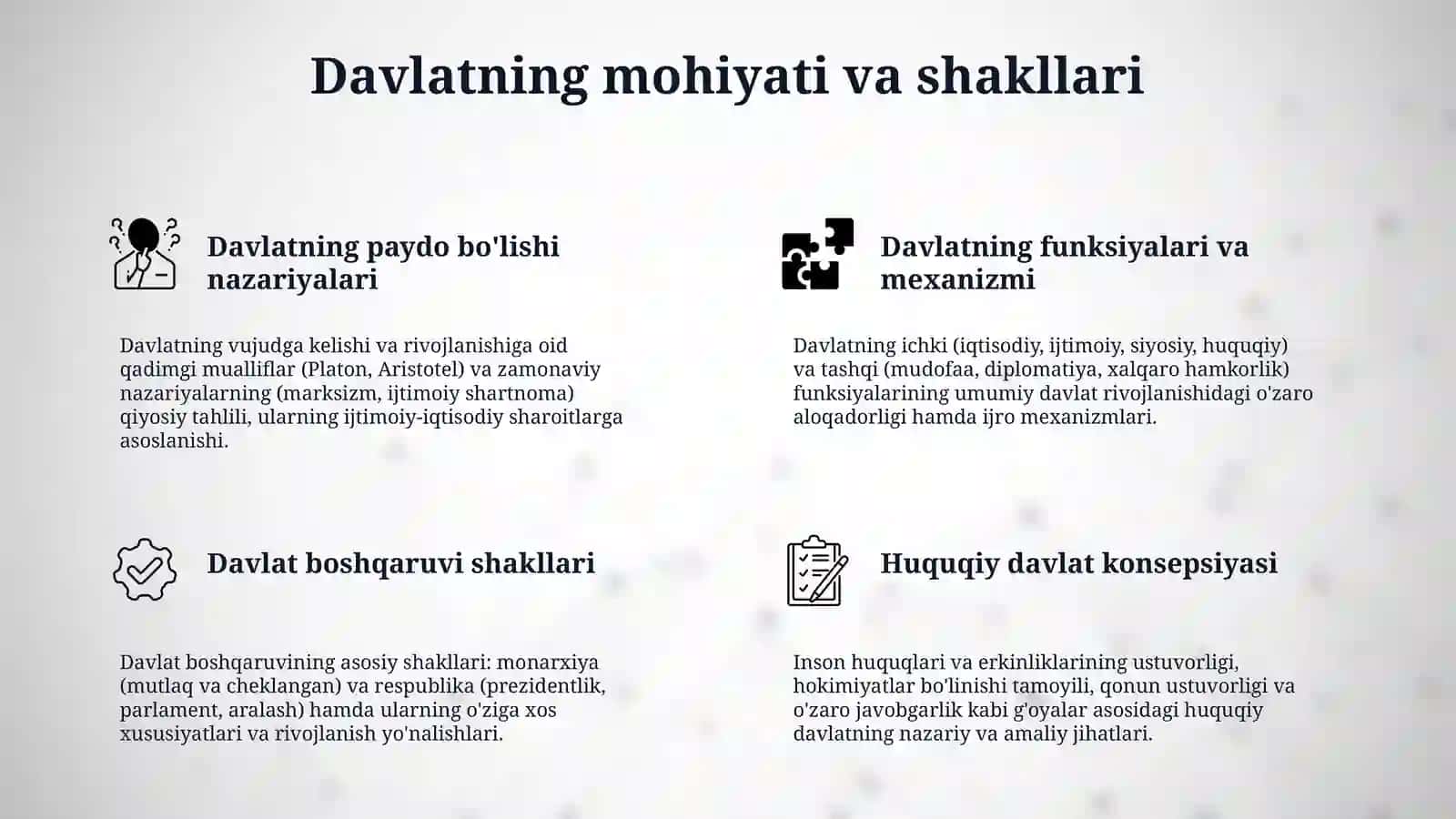 Davlat huquq nazaryasi umumnazariy fan. 4