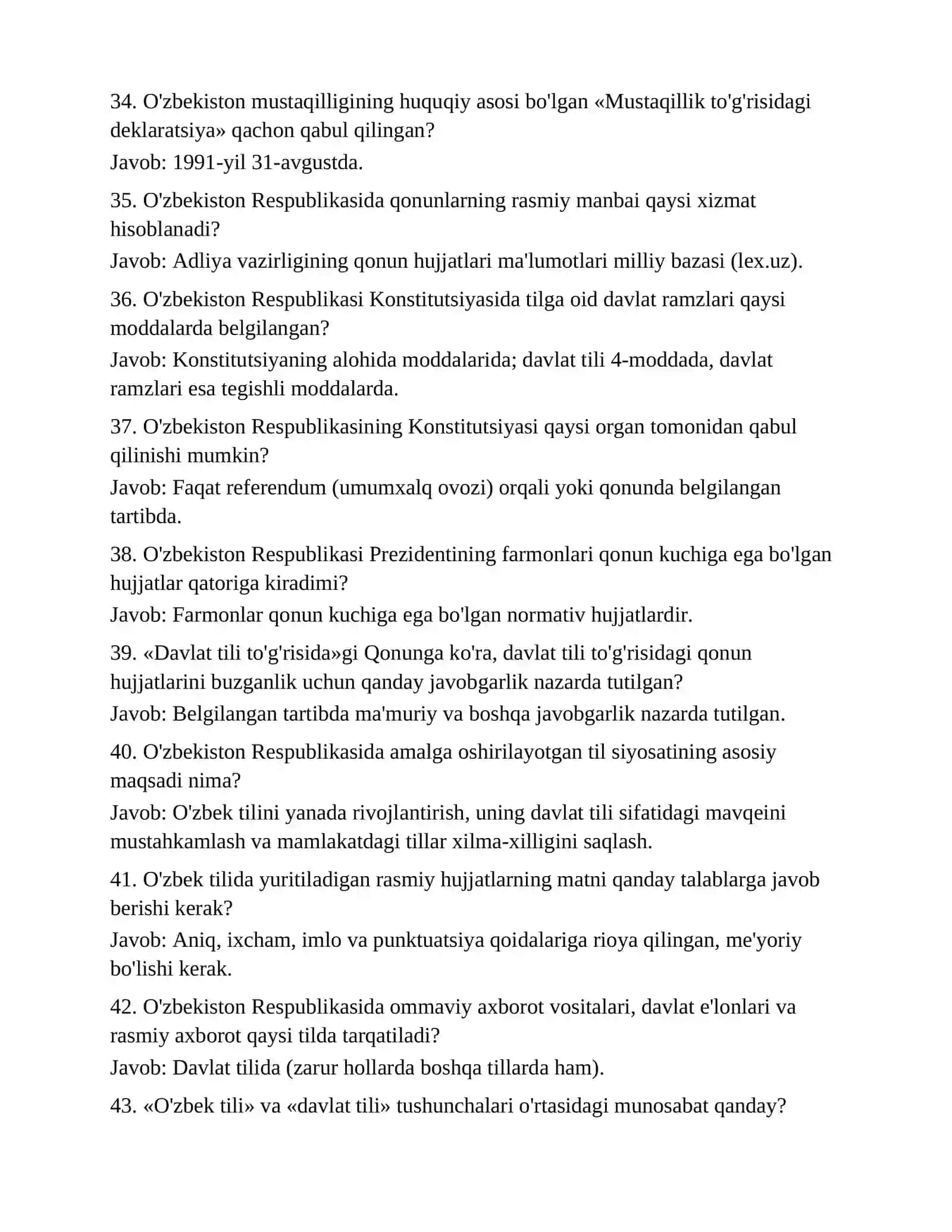 ARGOS DAVLAT TILIDA ISH YURITISH — 500 TA TEST 4