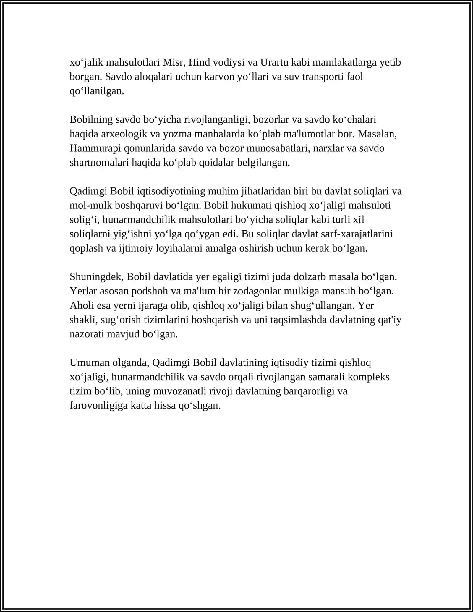 Qadimgi Bobil Davlati Iqtisodiy Tizimi 4