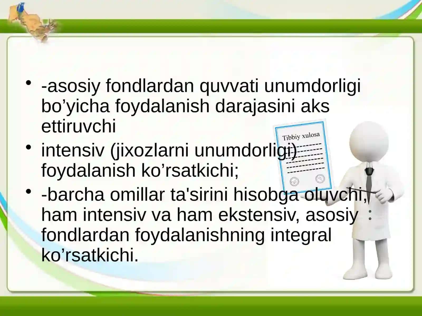Sanoat ishlab chiqarishining asosiy fondlari va ishlab chiqarish quvvatlari 4
